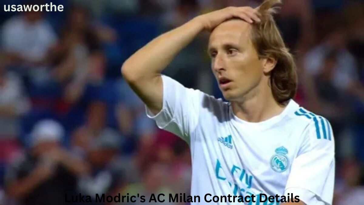 Luka Modric in a Real Madrid jersey during a match, featured in a discussion of Luka Modric's AC Milan contract details and Luka Modric Net Worth 2026.