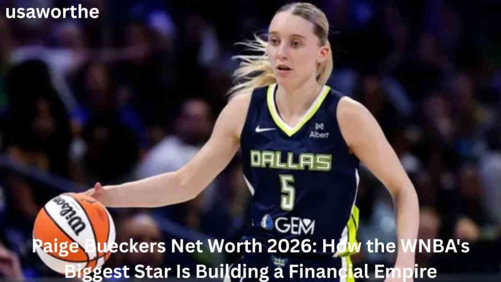 Paige Bueckers Net Worth 2026 – Paige Bueckers dribbles the basketball during a Dallas Wings WNBA game, highlighting her rising career and growing financial success.