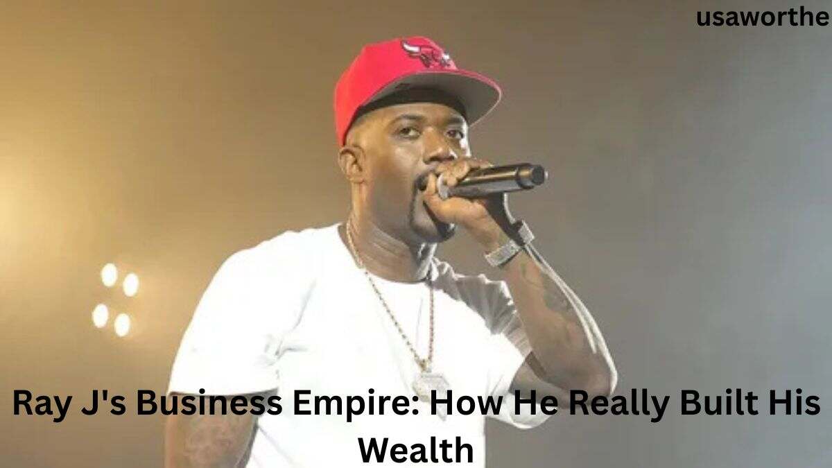 Ray J performing on stage with a microphone, showcasing the entrepreneur and entertainer behind Ray J's business empire and wealth.