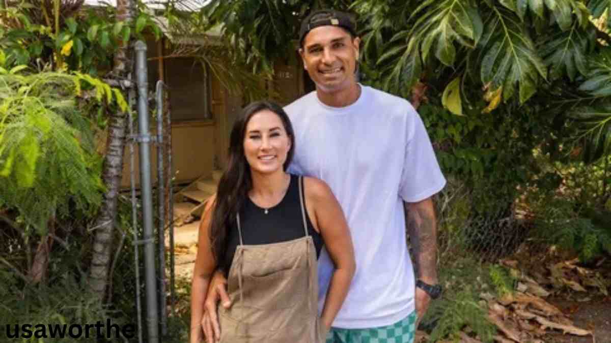 Tristyn Kalama posing outdoors with her husband during a renovation project – Tristyn Kalama Net Worth