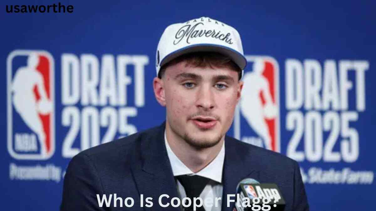 Cooper Flagg at the 2025 NBA Draft after being selected by the Dallas Mavericks.