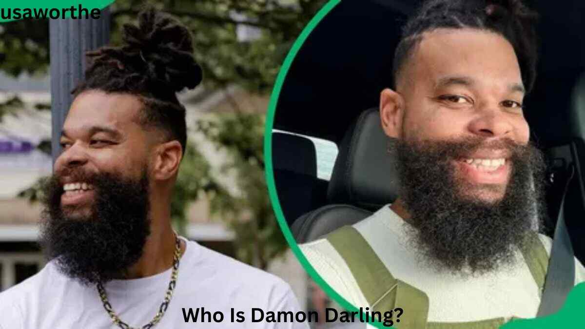 Collage of Damon Darling smiling in two photos with text overlay “Who Is Damon Darling?”