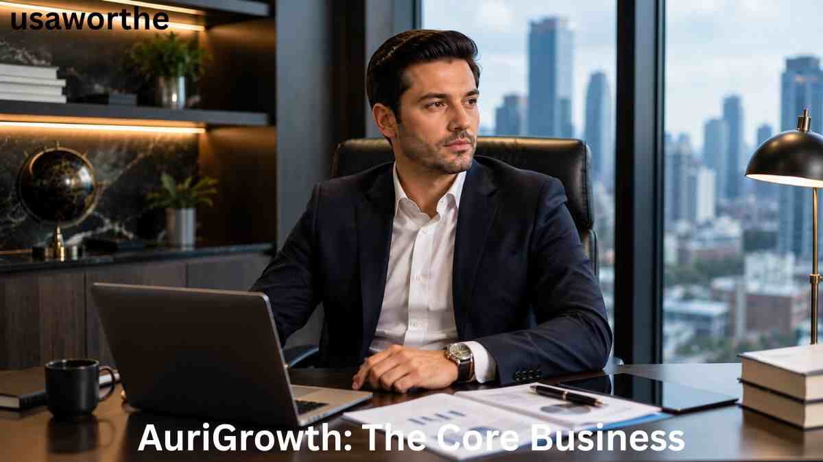 Ivaldi Sako working at his office desk with a laptop, representing AuriGrowth's business success and Ivaldi Sako Net Worth 2026.