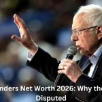 Bernie Sanders Net Worth 2026 image of Bernie Sanders speaking at a campaign event while discussing his financial background