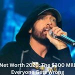 Eminem Net Worth 2026 image of Eminem performing on stage while discussing the debate over his estimated wealth