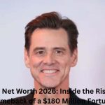Jim Carrey smiling at a public event, highlighting his estimated $180 million net worth in 2026 after decades of blockbuster films, investments, and career success.