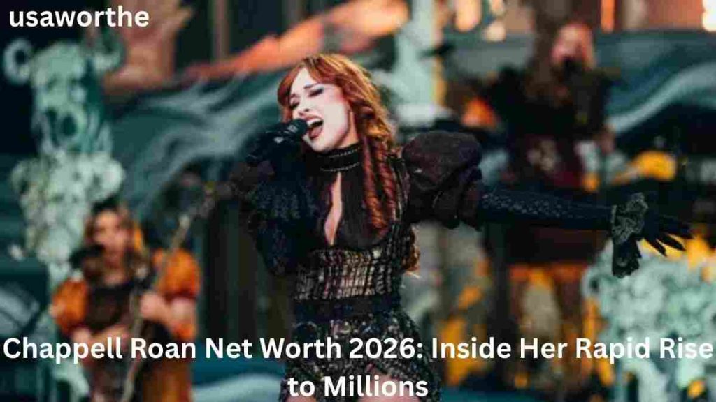 Chappell Roan Net Worth 2026 – Chappell Roan performing on stage with a microphone during a live concert.