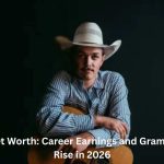 Zach Top Net Worth – Country star Zach Top posing with an acoustic guitar, showcasing his Grammy-winning rise, career earnings, and success in 2026.